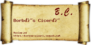 Borbás Ciceró névjegykártya