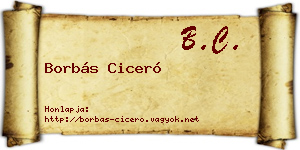 Borbás Ciceró névjegykártya